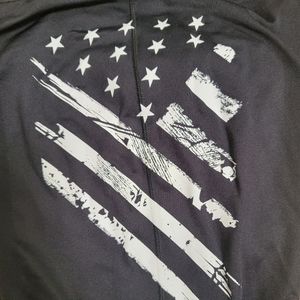 Black leggings with flag on one side